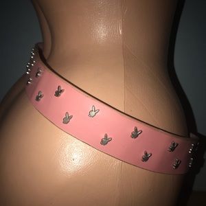 Playboy Barbie pink silver belt sexy vintage Y2k trashy dollbaby vinyl vegan